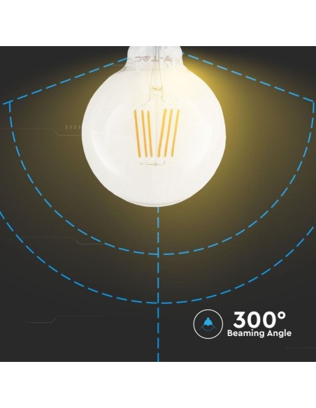V-TAC PRO VT-286 294 Samsung Chip LED Bulb E27 6W G95 Filament 2700K