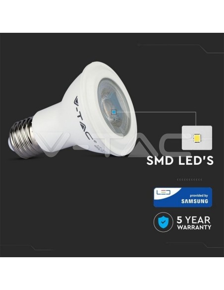 V-TAC PRO VT-220 LED Bulb with Samsung Chip E27 7W PAR20