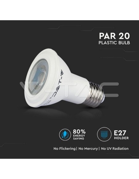 V-TAC PRO VT-220 LED Lamp met Samsung Chip E27 7W PAR20