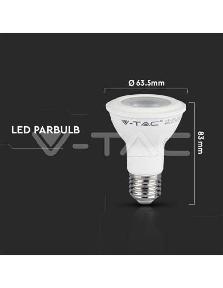 V-TAC PRO VT-220 LED Lamp met Samsung Chip E27 7W PAR20