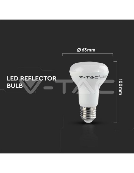 V-TAC PRO VT-263 LED Lamp met Samsung Chip E27 8W R63