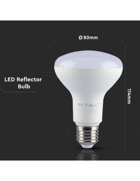 V-TAC PRO VT-280 Ampoule LED avec puce Samsung E27 10W R80