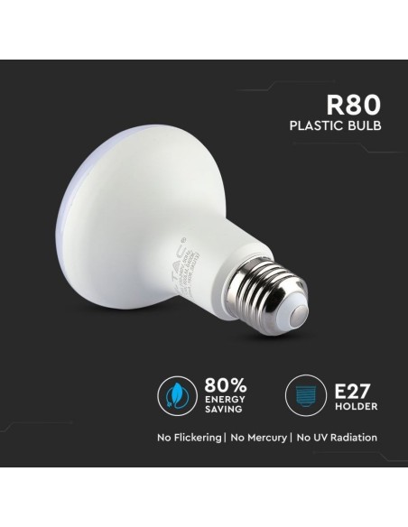 V-TAC PRO VT-280 Ampoule LED avec puce Samsung E27 10W R80
