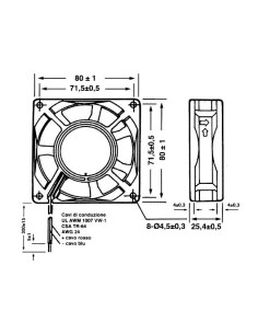 Axial fan 80x80x25.4mm... 2