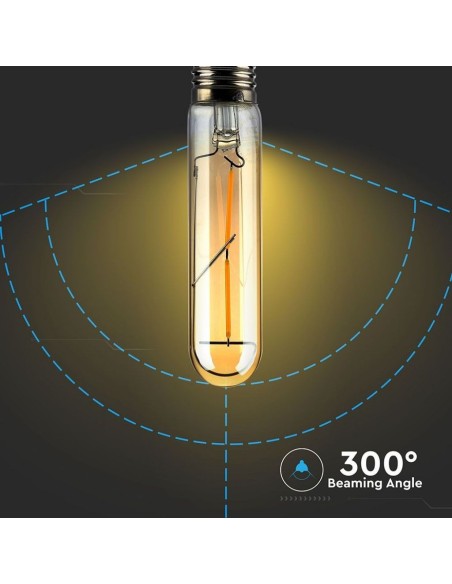 V-TAC VT-2042 7252 LED Bulb E27 2W T30 Filament Amber 2200K