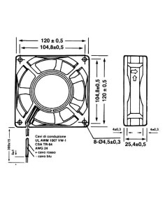 Axial fan 120x120x25.4mm... 2