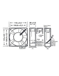 Axiale 120x120x38mm metalen... 2