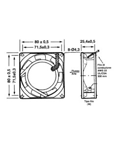 Axial fan 80x80x25.4mm... 2