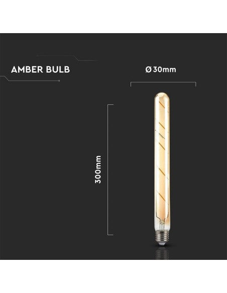 V-TAC VT-2005 7142 LED Bulb E27 5W T30 Filament Amber 2200K