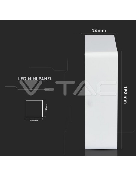 Panel LED V-TAC VT-1805SQ 18W 19x19cm