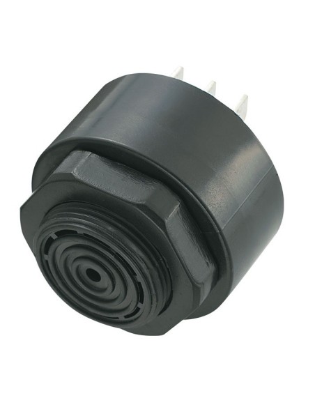 Zumbador piezoeléctrico con terminales faston de 6,35mm, ⌀43cm, 80dB, 12Vdc 20mA - Kepo KPI-G4313-3409