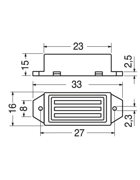Elektronische zoemer, 33x16mm, 75dB, 12Vdc 15mA - Kepo KPMB-G2312L1