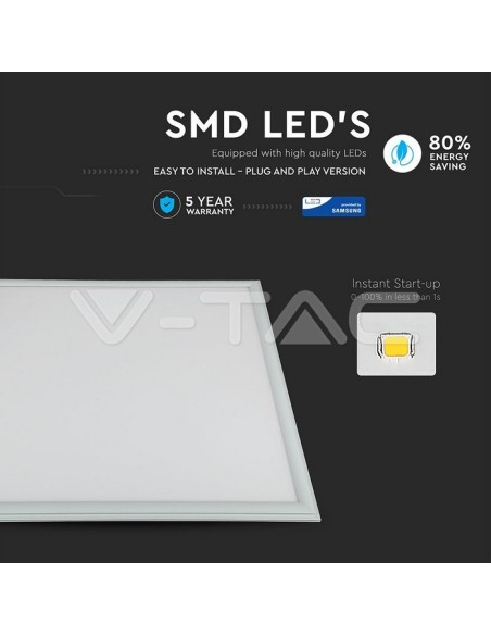 Panel LED V-TAC PRO VT-645 45W con chip Samsung 60x60cm