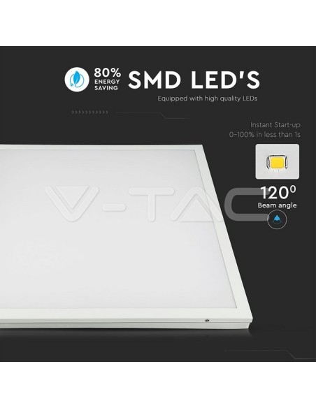 V-TAC VT-6142-1 LED-Paneel 40W 60x60cm 80Lm/W