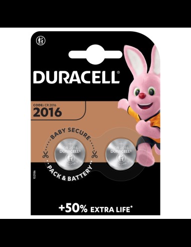 Pile bouton Duracell Lithium 3V - CR2016, DL2016
