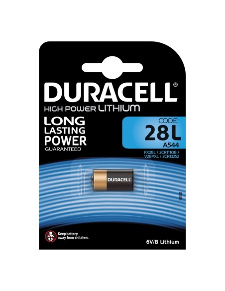 Blisterverpakking van 1 lithium batterij 6V 160mAh Duracell - PX28, 28L