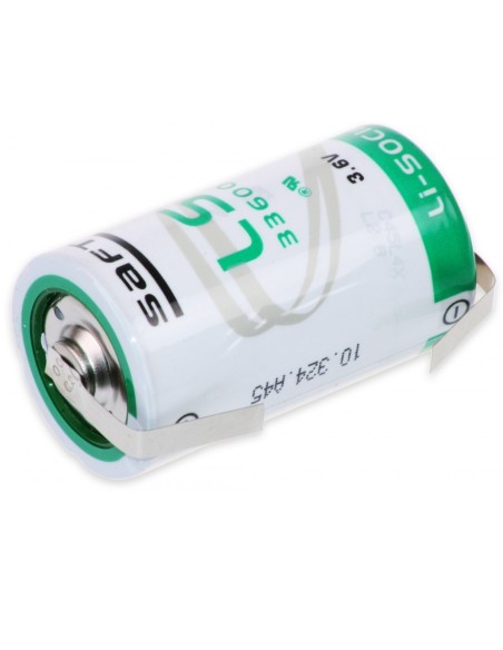 Lithium - Thionylchlorid (li-socl2) Batterie 3,6V 17Ah mit Lötfahnen Saft LS33600 - D