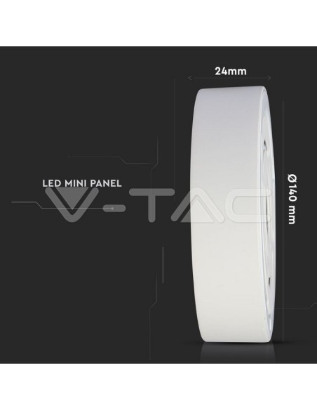 V-TAC VT-1205RD LED Panel 12W Ø14cm