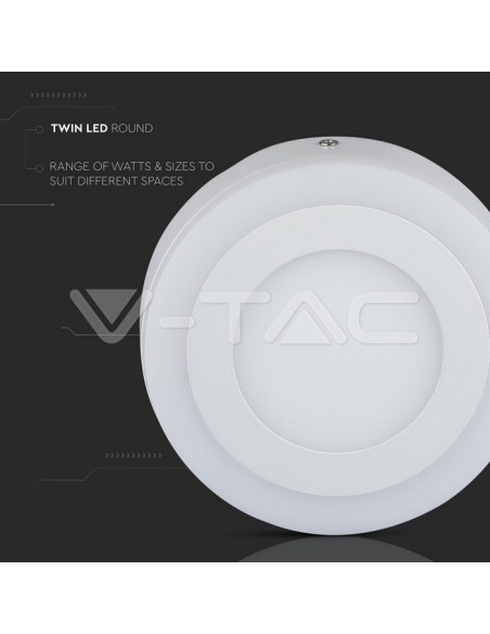 V-TAC VT-1509 Panneau double LED 12W+3W Ø20cm
