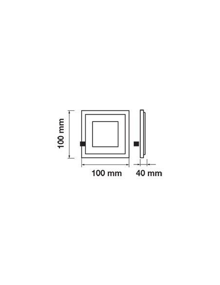 V-TAC VT-602G LED Paneel 6W Verzonken Vierkant Glas Montage