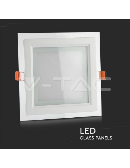 V-TAC VT-602G LED Panel 6W Recessed Square Glass Mounting