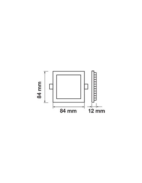 V-TAC VT-307 Panneau LED 3W encastré Carré de montage
