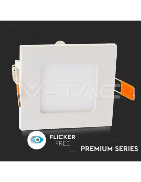 V-TAC VT-307 LED-Panel 3W Einbaumontage quadratisch