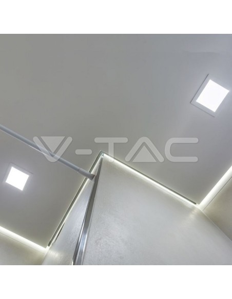 V-TAC VT-606 Pannello LED 6W Chip Samsung Montaggio ad Incasso Quadrato