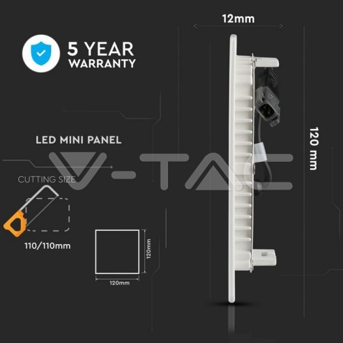 Panel LED V-TAC VT-606 de 6W con chip...