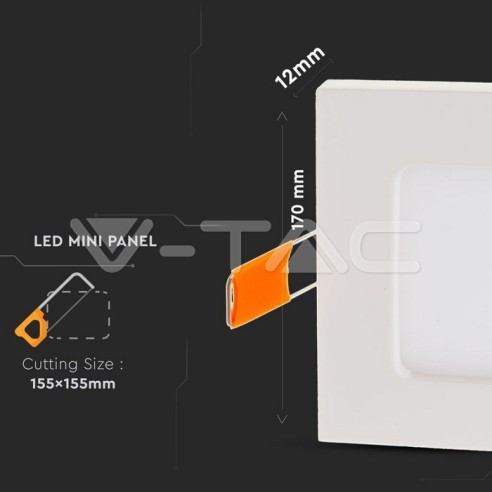 V-TAC VT-1207 LED-Panel 12W Einbau...