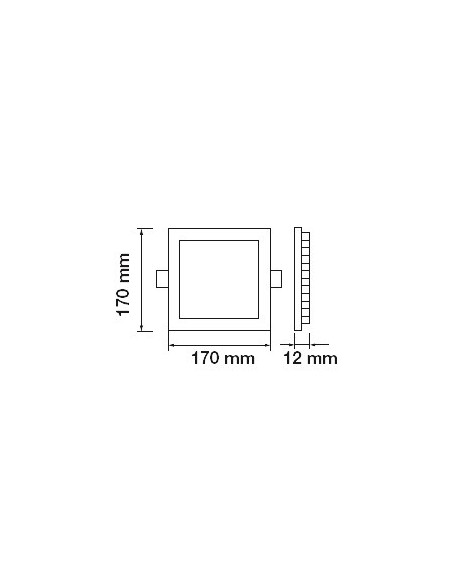 V-TAC PRO VT-612 LED-Panel 12W mit Samsung Chip Einbaumontage quadratisch