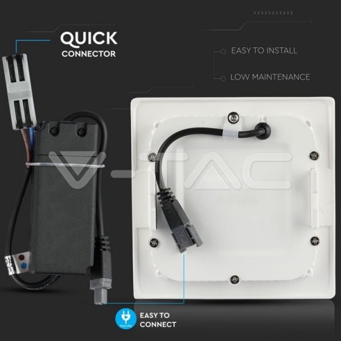 V-TAC PRO VT-612 Panneau LED 12W avec...