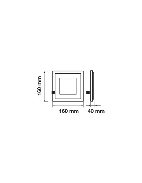 V-TAC VT-1202G LED Paneel 12W Inbouwmontage Vierkant Glas