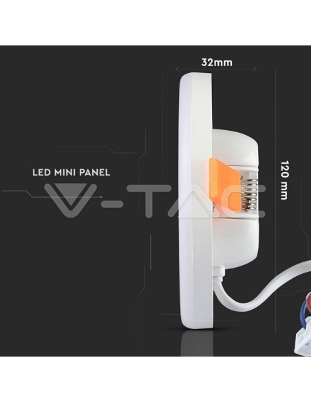 V-TAC VT-610SQ 12W LED-Panel mit Samsung Chip Einbaumontage quadratisch