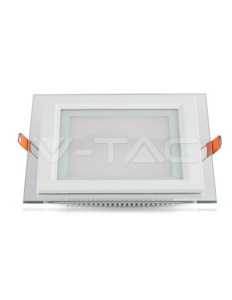 V-TAC VT-1881G Panel de vidrio LED cuadrado de 18W para montaje empotrado