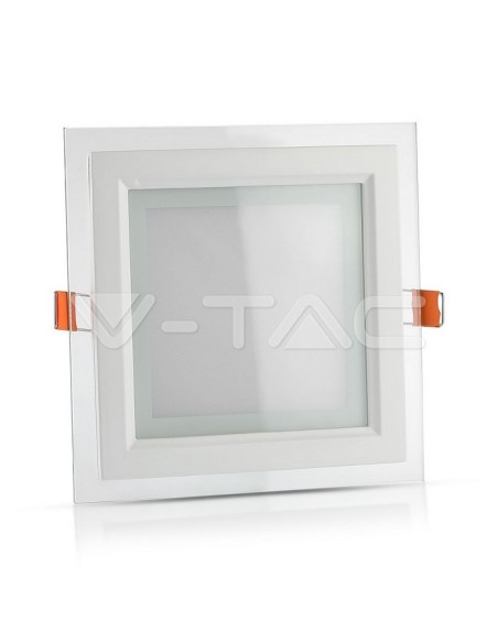V-TAC VT-1881G Square LED Glass Panel 18W Recessed Mounting