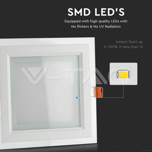 V-TAC VT-1881G Square LED Glass Panel...