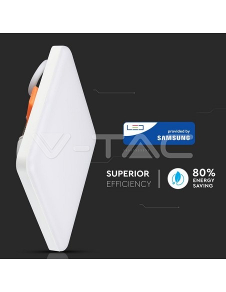 V-TAC VT-619SQ 736 Pannello LED Quadrato 18W con Chip Samsung Montaggio ad Incasso