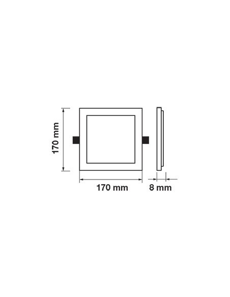 V-TAC VT-2222 Square LED Panel 22W Recessed Mounting