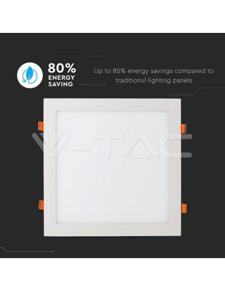 V-TAC VT-2407 Square LED Panel 24W Recessed Mounting