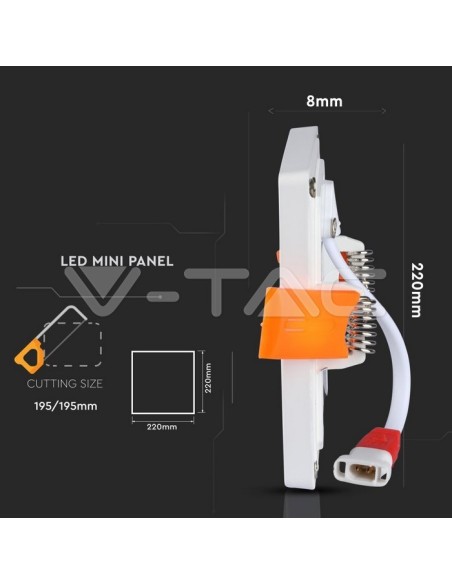 V-TAC VT-2929 Square LED Panel 29W Recessed Mounting