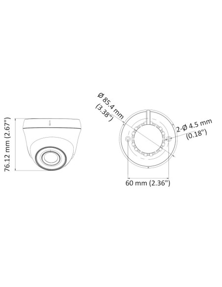 Caméra dôme d'intérieur Hikvision Hiwatch HWT-T120-P 2.0 Megapixel Full HD, 4 en 1 HDCVI / HDTVI / AHD / CVBS