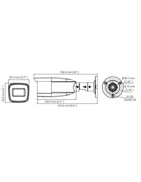 Hikvision Hiwatch HWI-B320-VF 2.0 Megapixel Full HD, 4 en 1 HDCVI / HDTVI / AHD / CVBS Caméra Bullet avec objectif varifocal