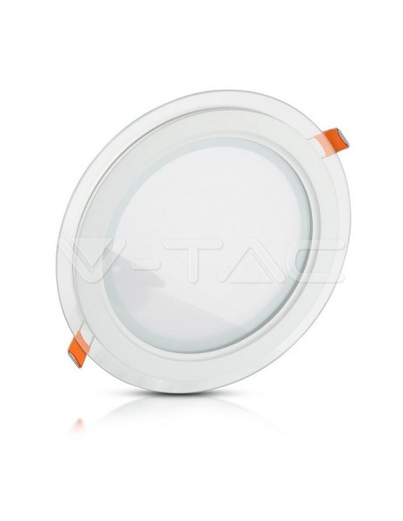 V-TAC VT-602G 4740 Panneau rond en verre LED 6W montage encastré