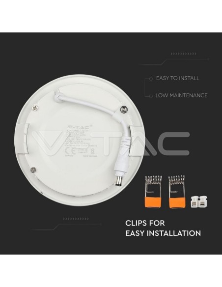 V-TAC VT-607 4854 Pannello LED Rotondo 6W Montaggio ad Incasso