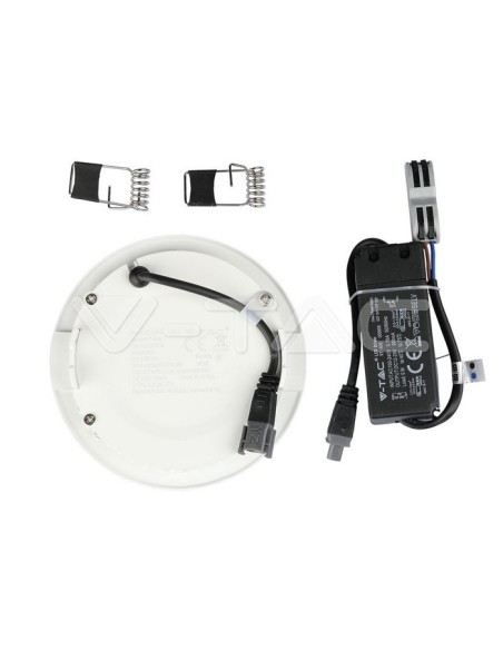 V-TAC VT-606 706 Panneau LED rond 6W avec puce Samsung Montage encastré