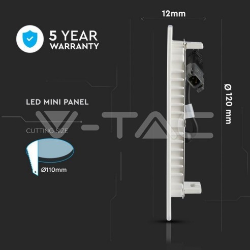 V-TAC VT-606 706 Rundes LED-Panel 6W...