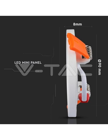 V-TAC VT-888 Round LED Panel 8W Recessed Mounting