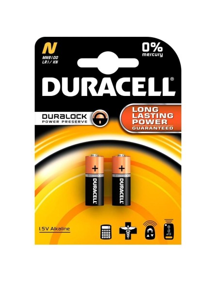Blister mit 2 Alkalibatterien 1,5V 825mAh Duracell - MN9100, N, LR1