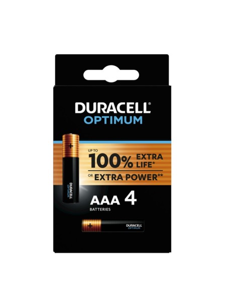 Blister mit 4 x Duracell "Optimum" Alkalibatterien 1,5V - AAA, LR03, MN2400